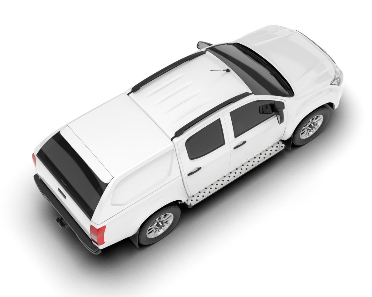 White pickup truck isolated on transparent background. 3d rendering - illustration png
