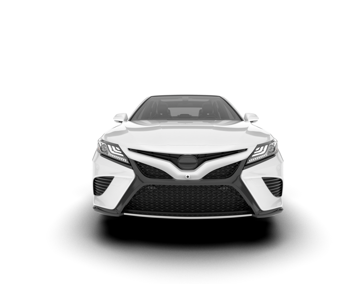 White modern car isolated on transparent background. 3d rendering - illustration png