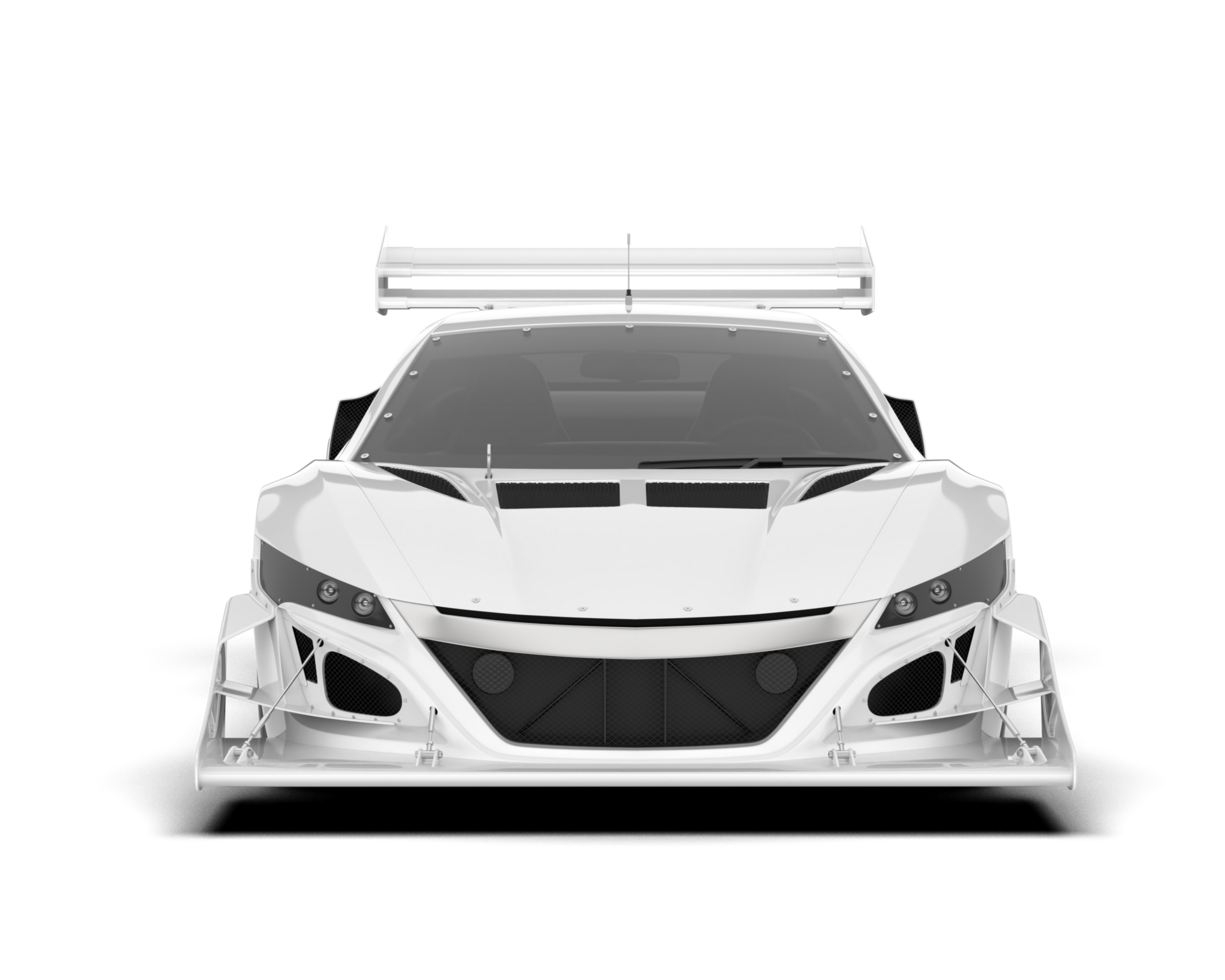 White sport car isolated on transparent background. 3d rendering - illustration png