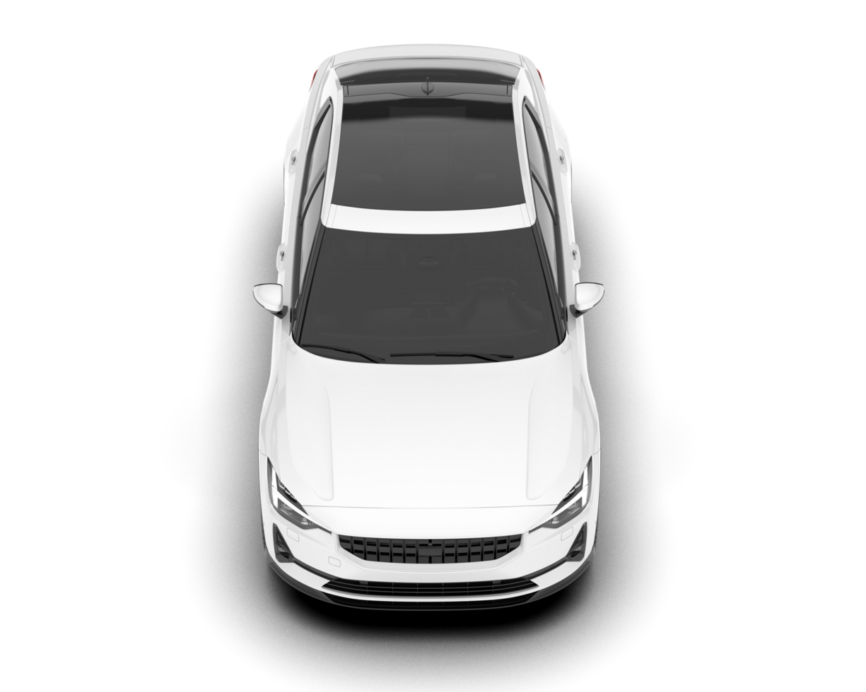 White modern car isolated on transparent background. 3d rendering - illustration png