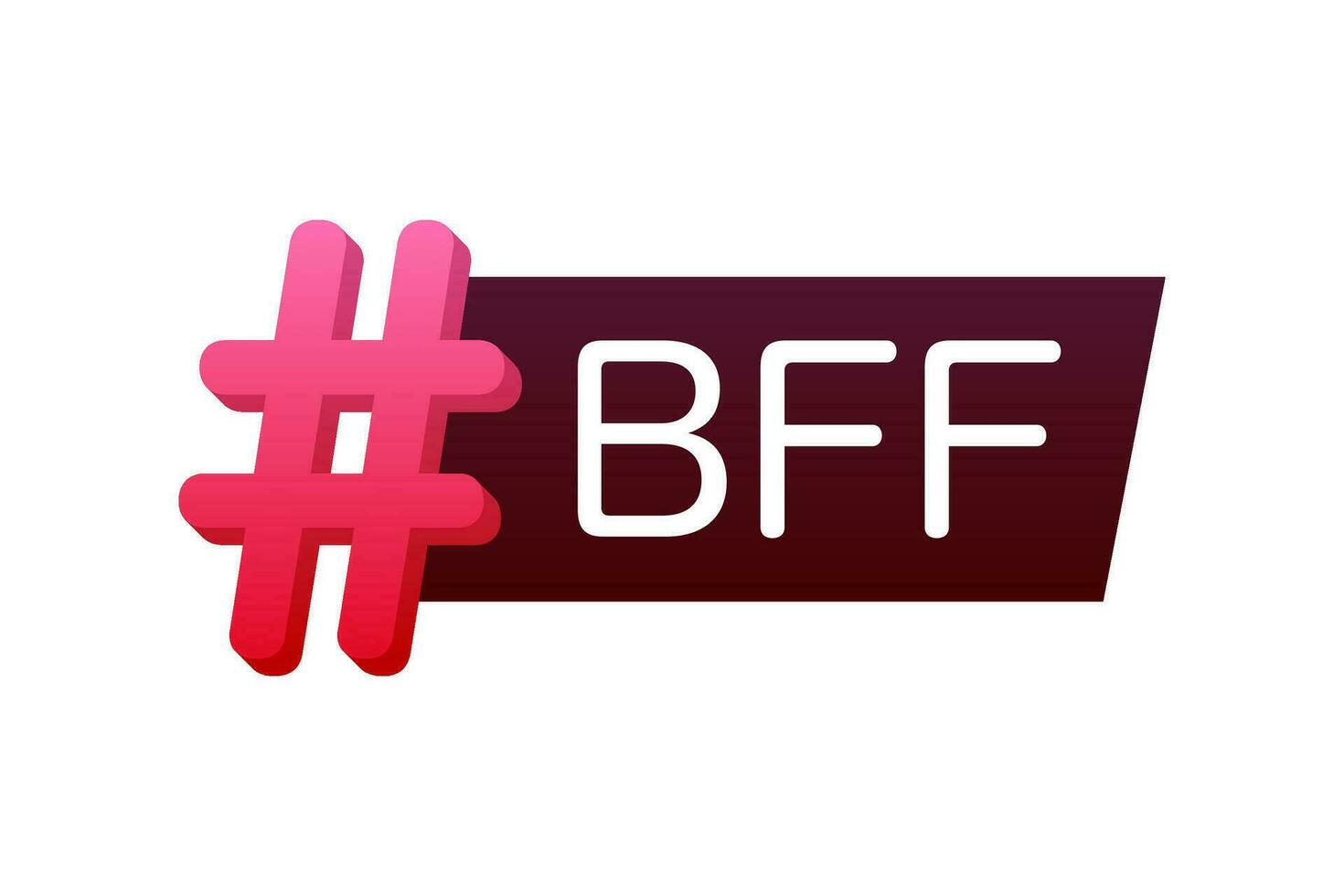 Flat icon with red bff for concept design. Vector design. Vector logo