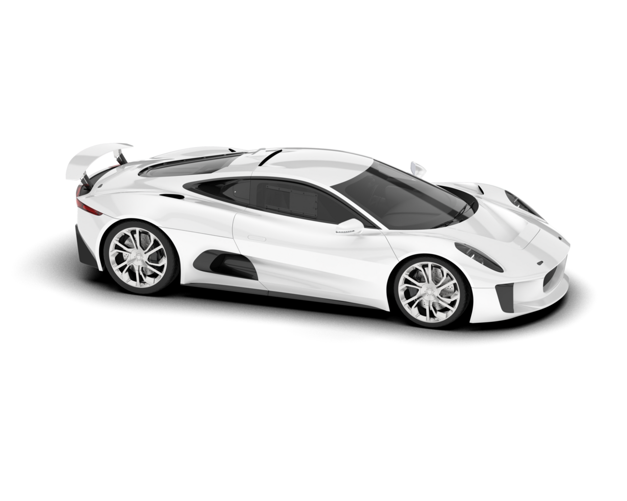 White sport car isolated on transparent background. 3d rendering - illustration png