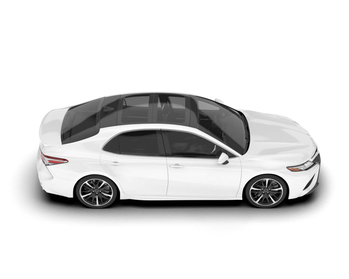 White modern car isolated on transparent background. 3d rendering - illustration png