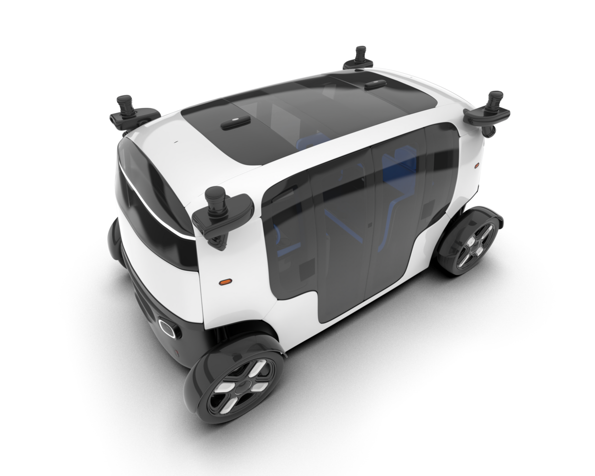 White city car isolated on transparent background. 3d rendering - illustration png