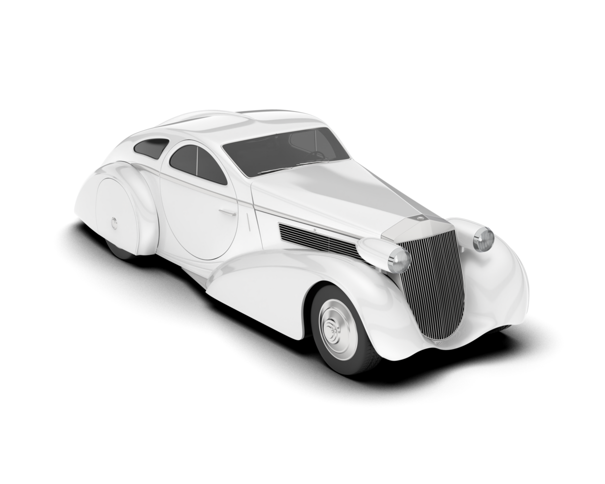 White luxury car isolated on transparent background. 3d rendering - illustration png
