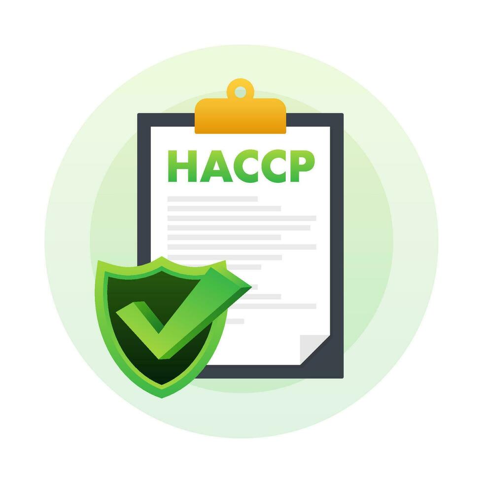 haccp certificado icono en blanco antecedentes. vector valores ilustración