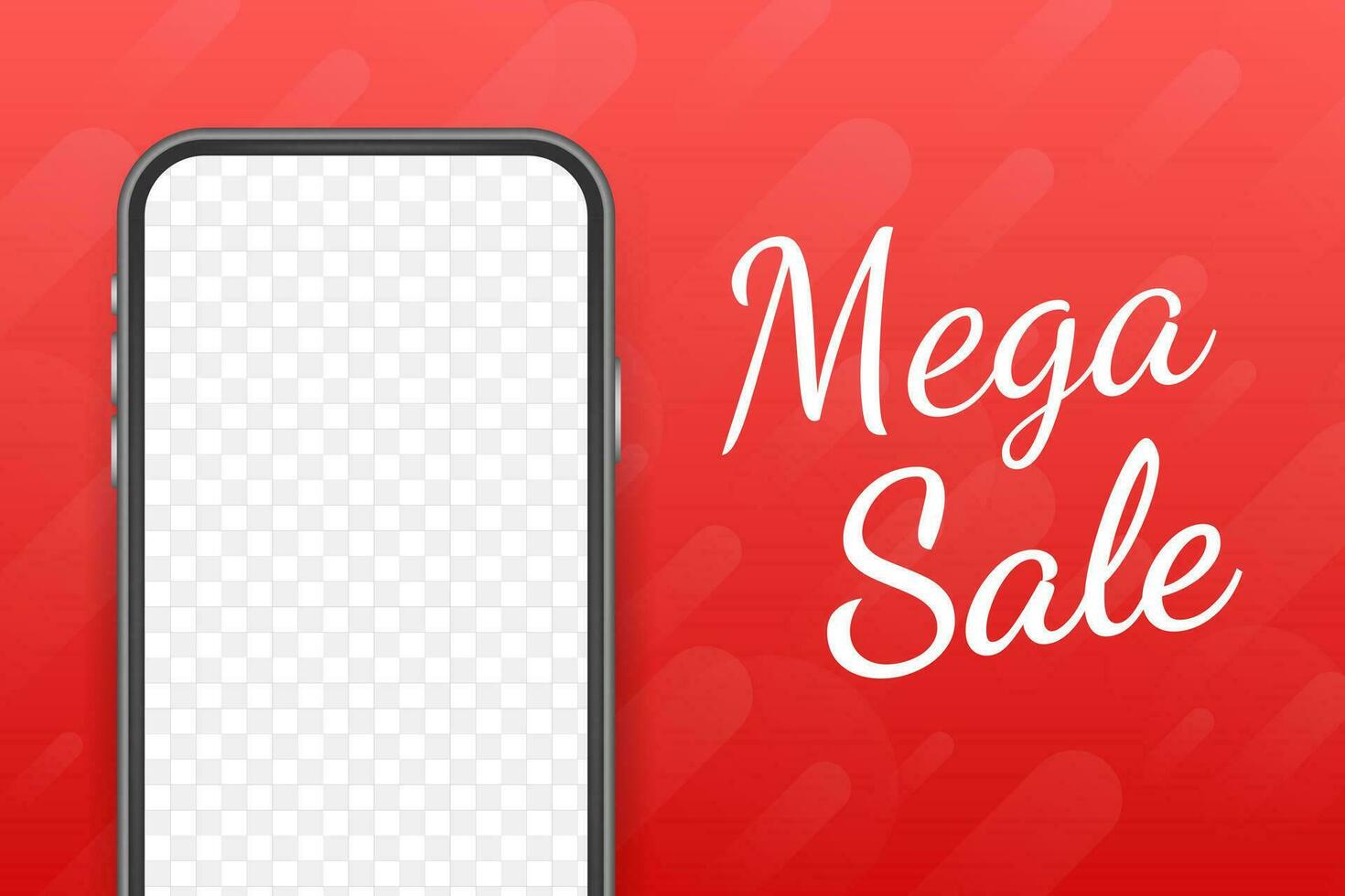 Sale offer concept for mobile. Mega Sale on mobile phone for online marketing with messenger. Modern flat style vector illustration