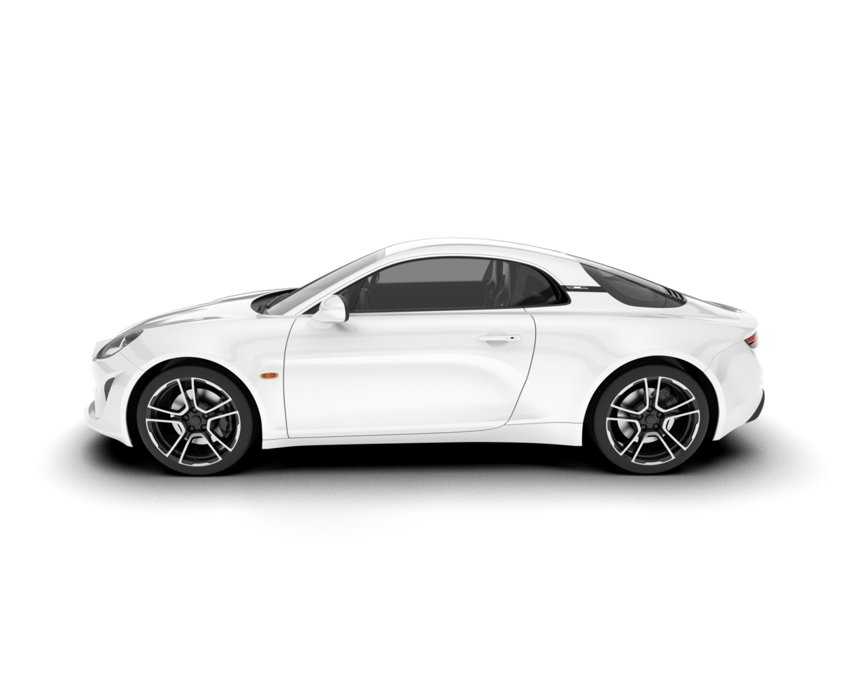 White sport car isolated on transparent background. 3d rendering - illustration png