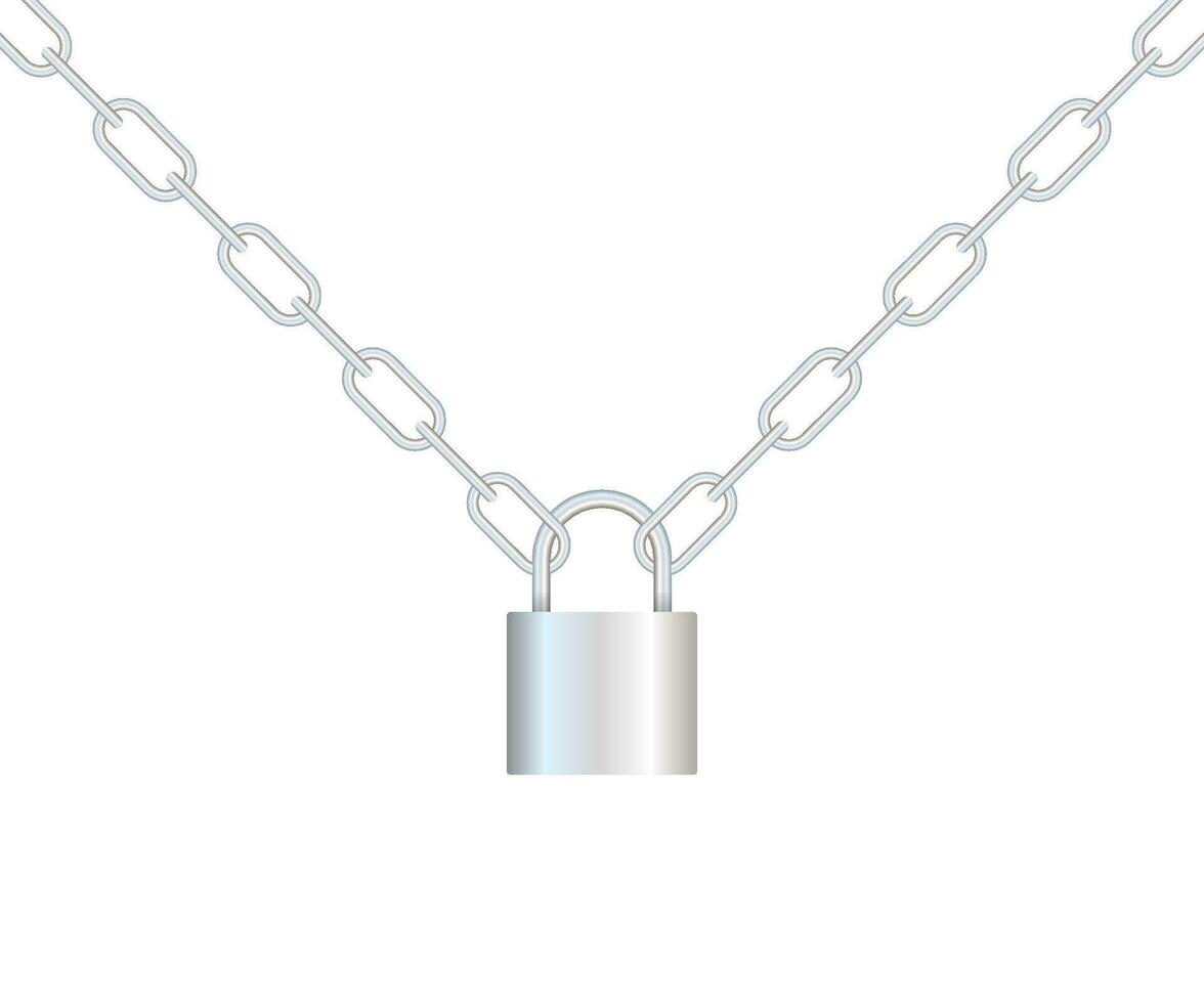 Realistic closed padlock for protection privacy isolated on background. Vector illustration.