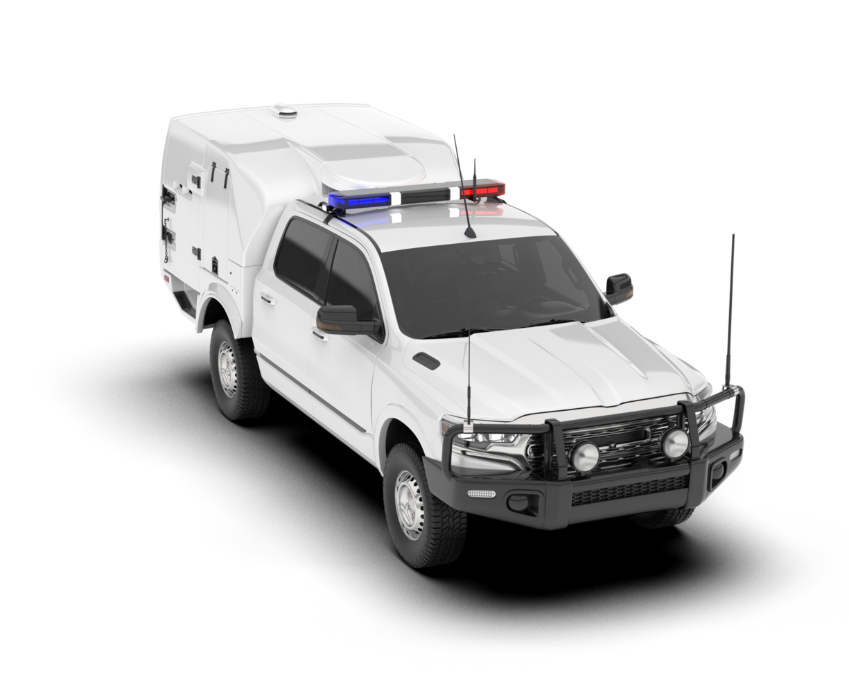 White pickup truck isolated on transparent background. 3d rendering - illustration png