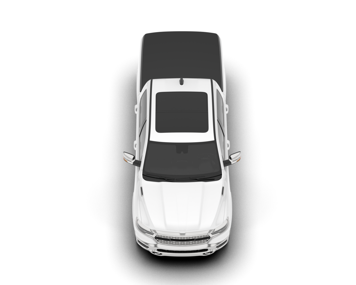 White pickup truck isolated on transparent background. 3d rendering - illustration png