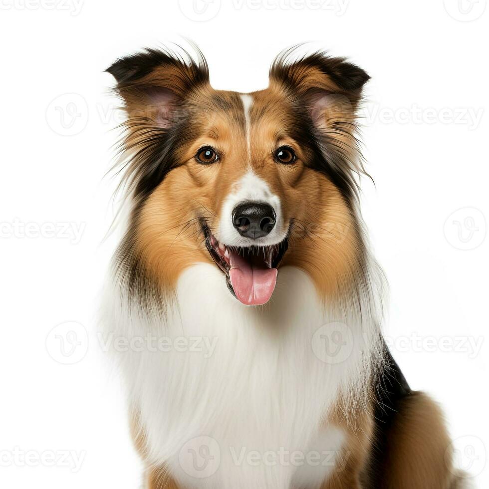Abstract Dog Puppy Watercolor Art Portrait Colorful White Background AI Generative photo