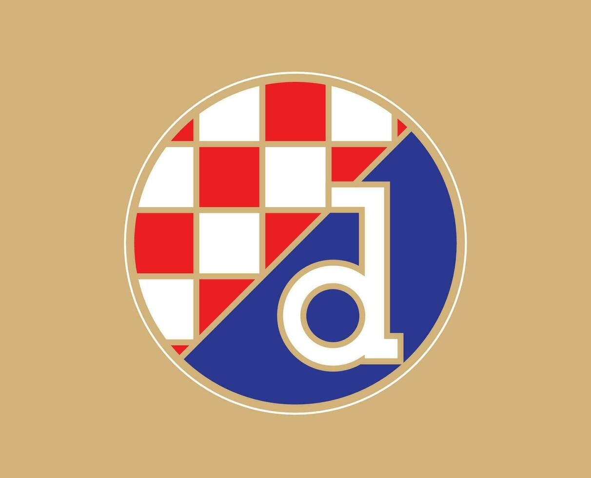 Dinamo Zagreb Club Logo Symbol Croatia League Football Abstract Design Vector Illustration With Brown Background