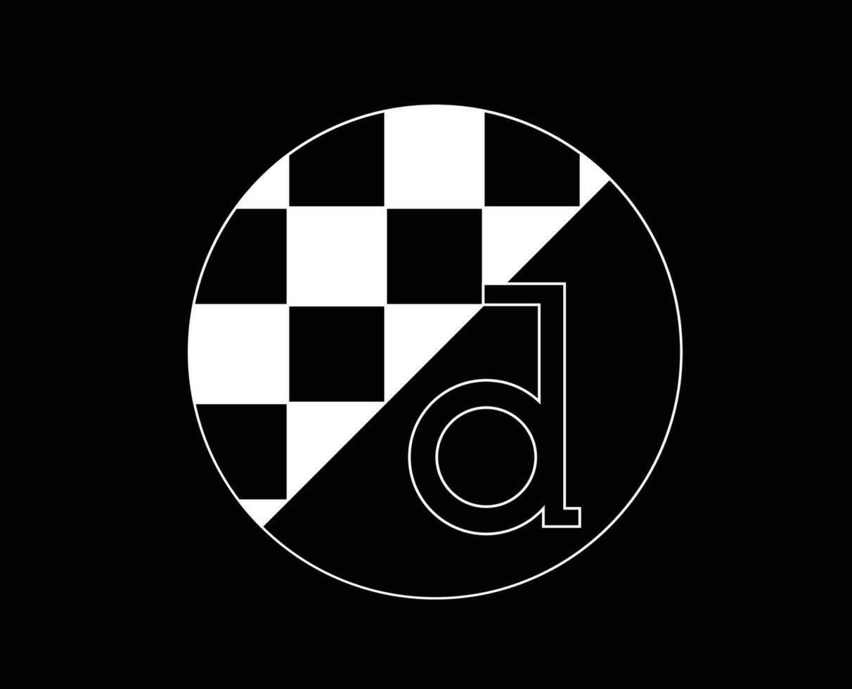 Dinamo Zagreb Club Symbol Logo White Croatia League Football Abstract Design Vector Illustration With Black Background