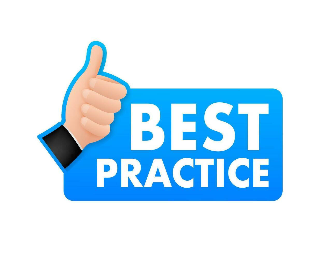 Best practice sign, label. Vector stock illustration