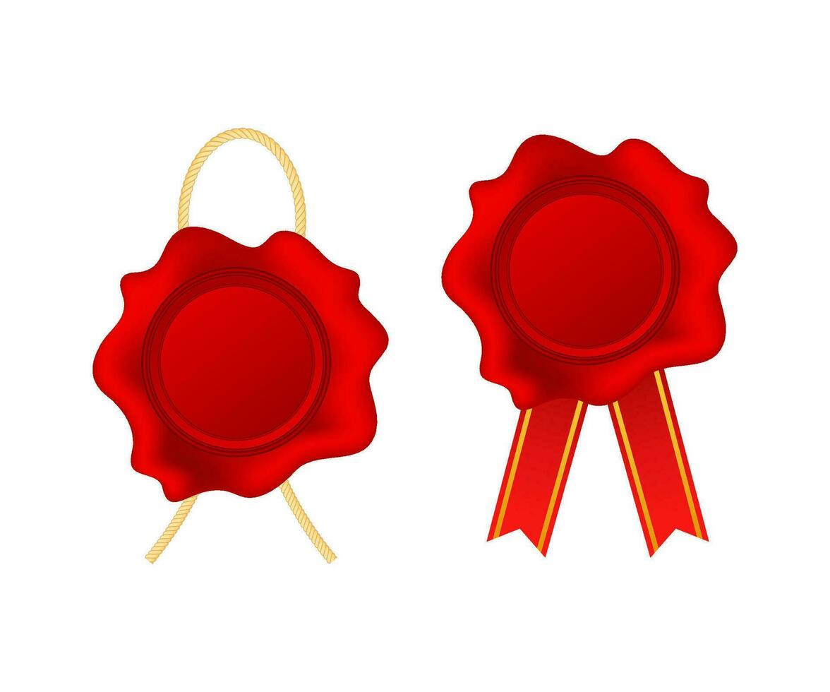 Wax seal isolated on white background. Vector stock illustration