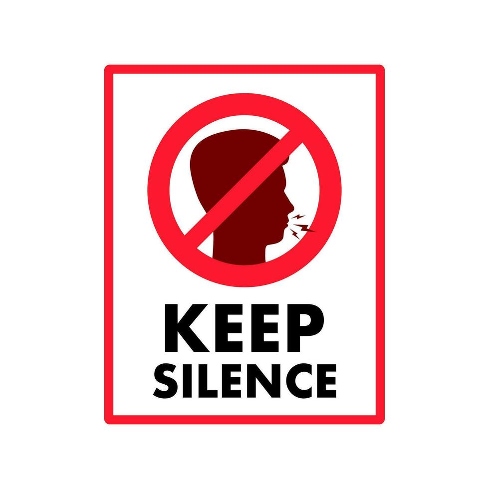 keep silence sign, label. banner icon. Vector stock illustration