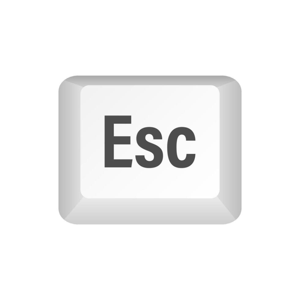 Esc computer keyboard buttons. Desktop interface. Web icon. Vector stock illustration