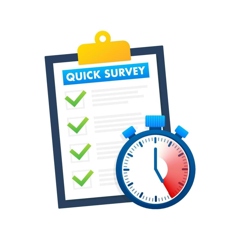 Online survey, checklist. Internet surveying Vector stock illustration