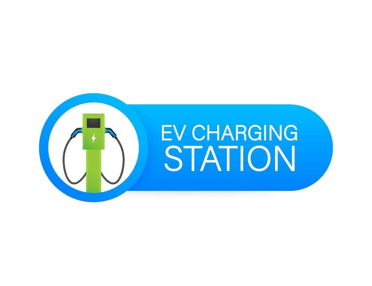 EV charging station banner. Vector stock illustration