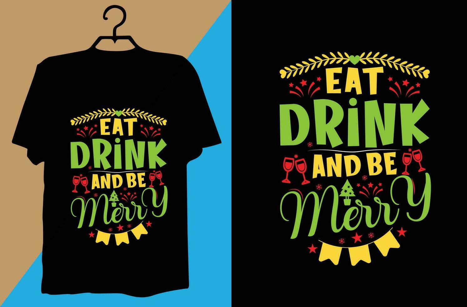 Christmas T-shirt design vector