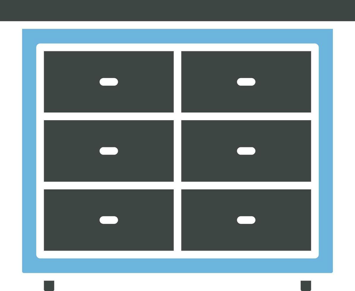 Chest of Drawers Icon Image. vector