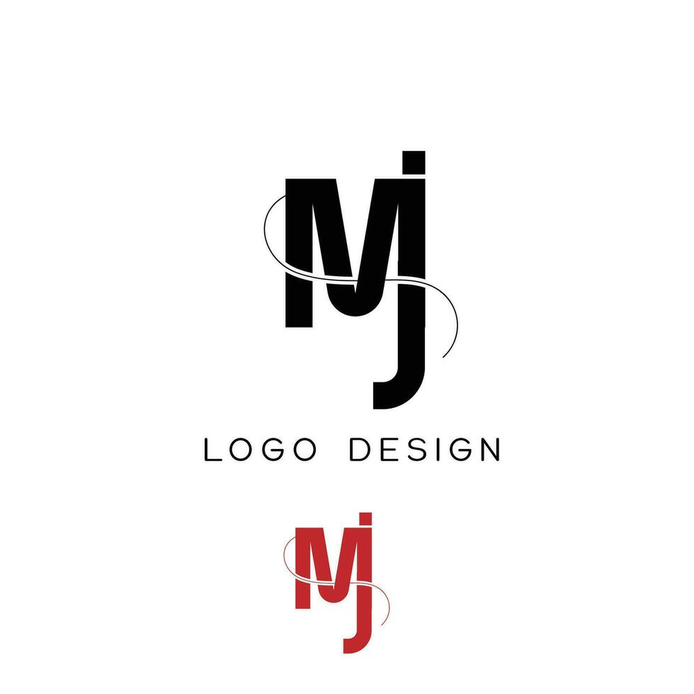 MJ initial letter logo vector