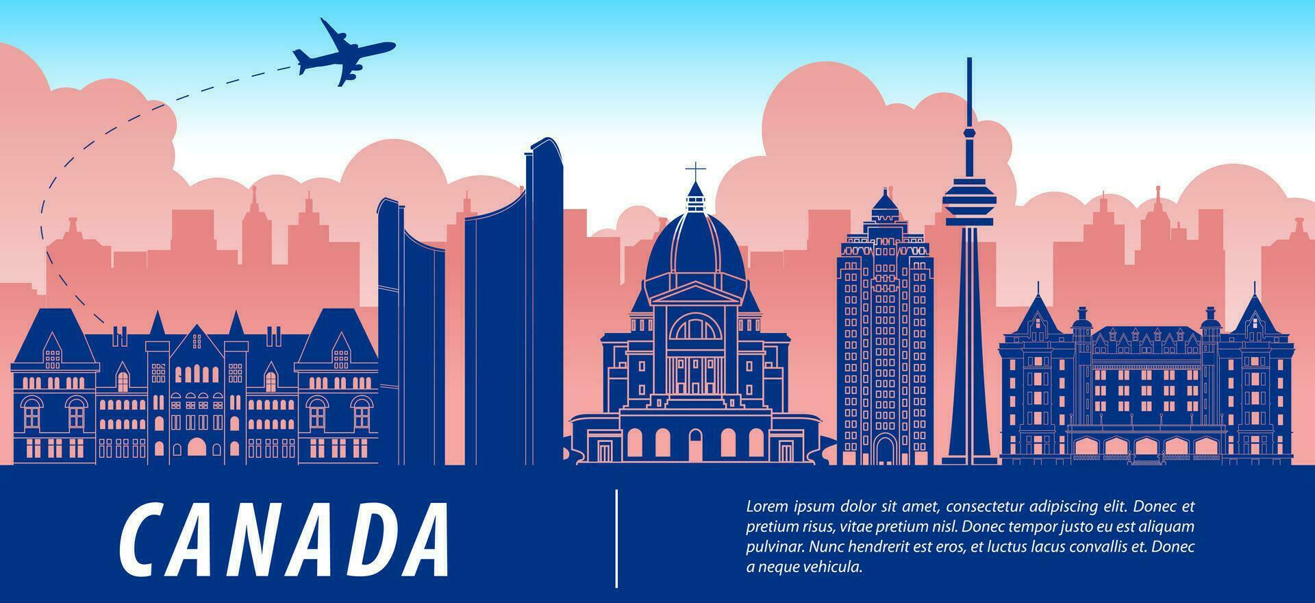 Canada famous landmark vector