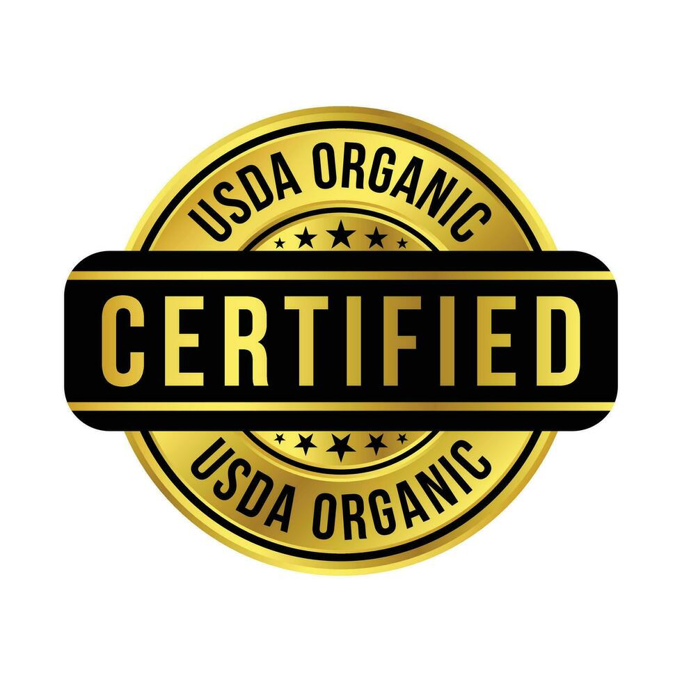 usda orgánico certificado insignia, sello, unido estados Departamento de agricultura Certificación logo, etiqueta, comida producción elemento, proteger natural recursos y la seguridad comida diseño vector ilustración