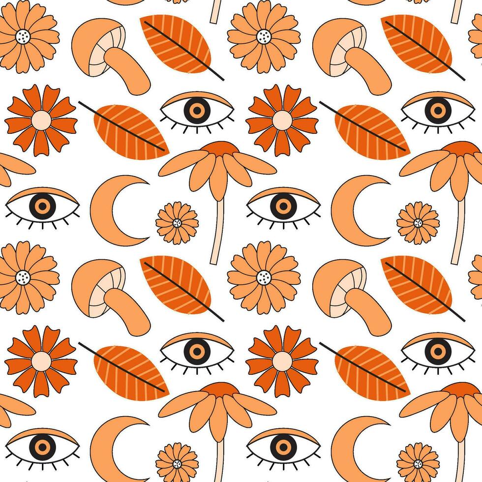 Autumn Forest Flat illustration seamless pattern vector