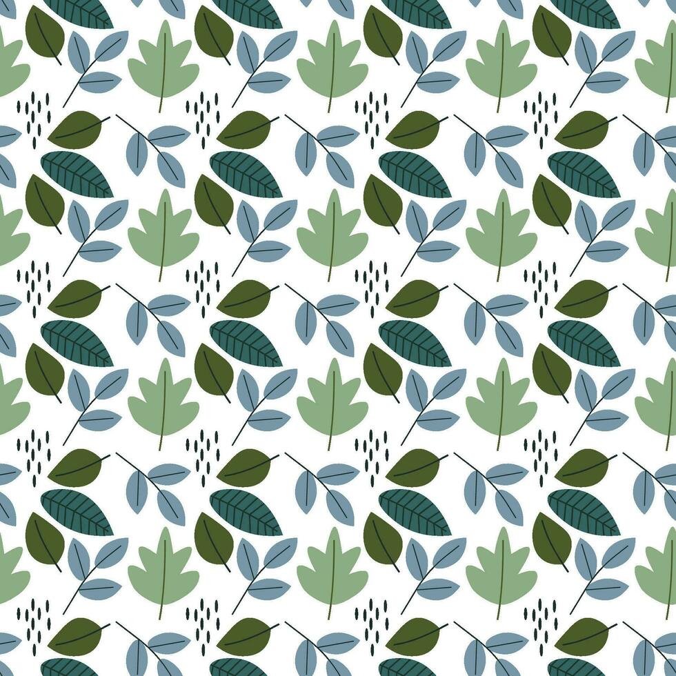 Leafs flat illustration repeating pattern vector