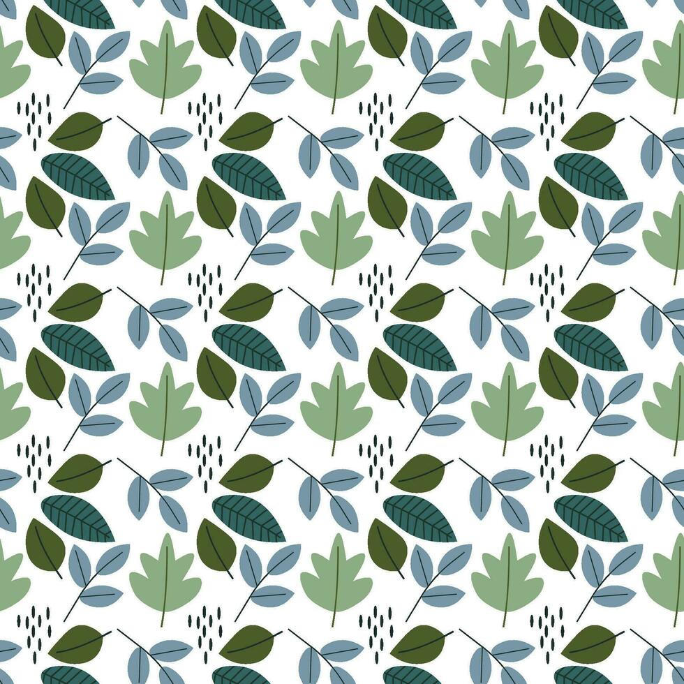 Leafs flat illustration repeating pattern vector