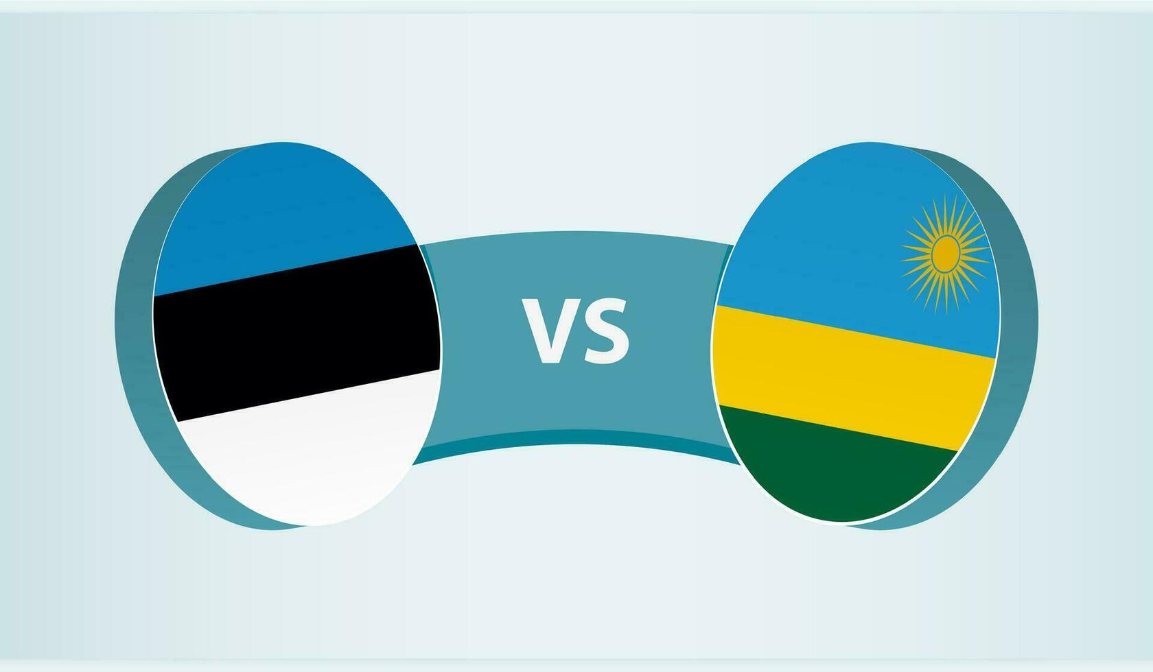 Estonia versus Ruanda, equipo Deportes competencia concepto. vector