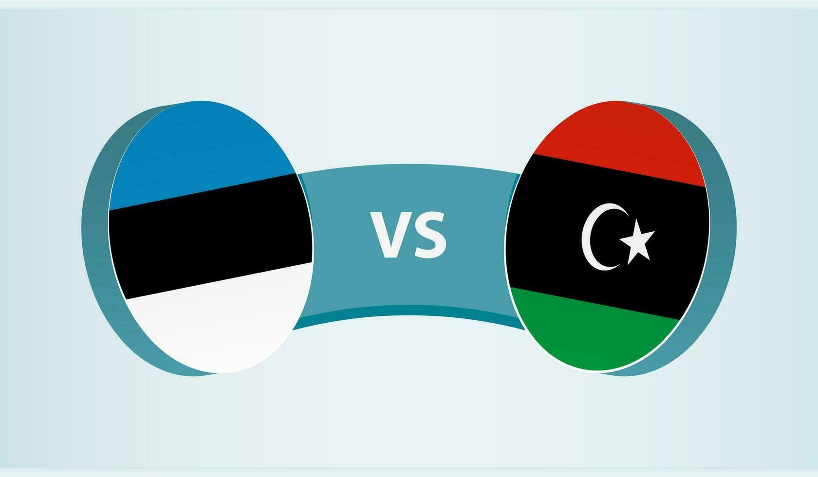 Estonia versus Libia, equipo Deportes competencia concepto. vector