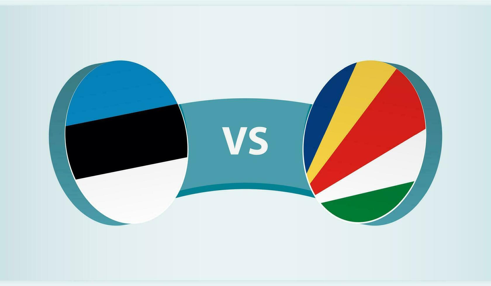 Estonia versus seychelles, equipo Deportes competencia concepto. vector