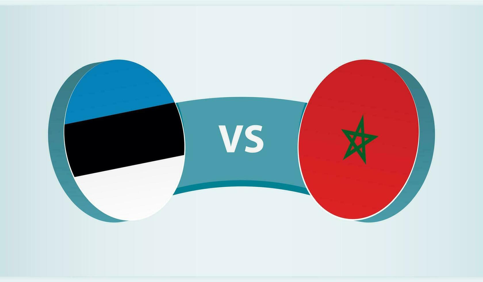 Estonia versus Marruecos, equipo Deportes competencia concepto. vector