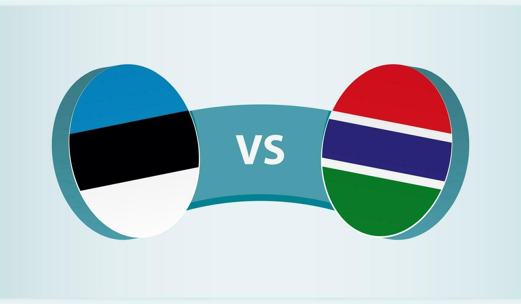 Estonia versus Gambia, equipo Deportes competencia concepto. vector