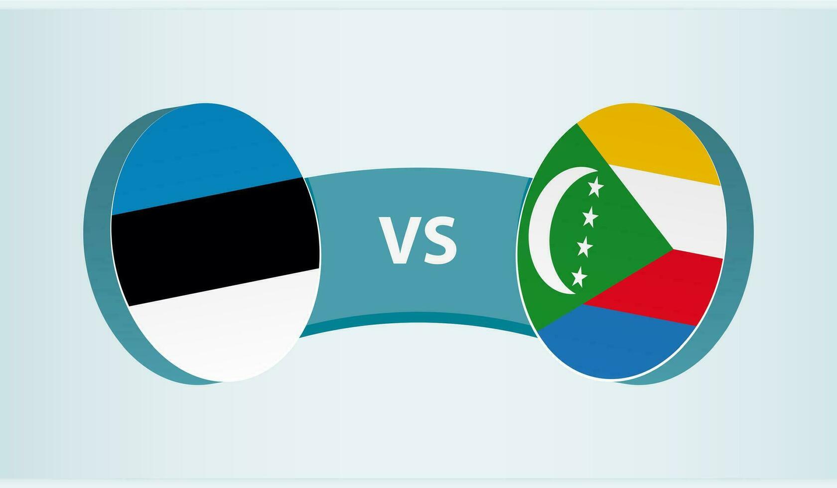 Estonia versus comoras, equipo Deportes competencia concepto. vector