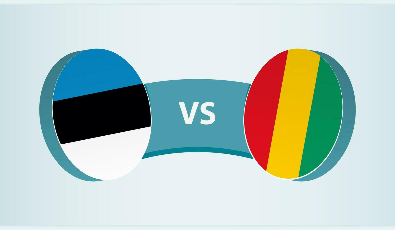 Estonia versus Guinea, equipo Deportes competencia concepto. vector