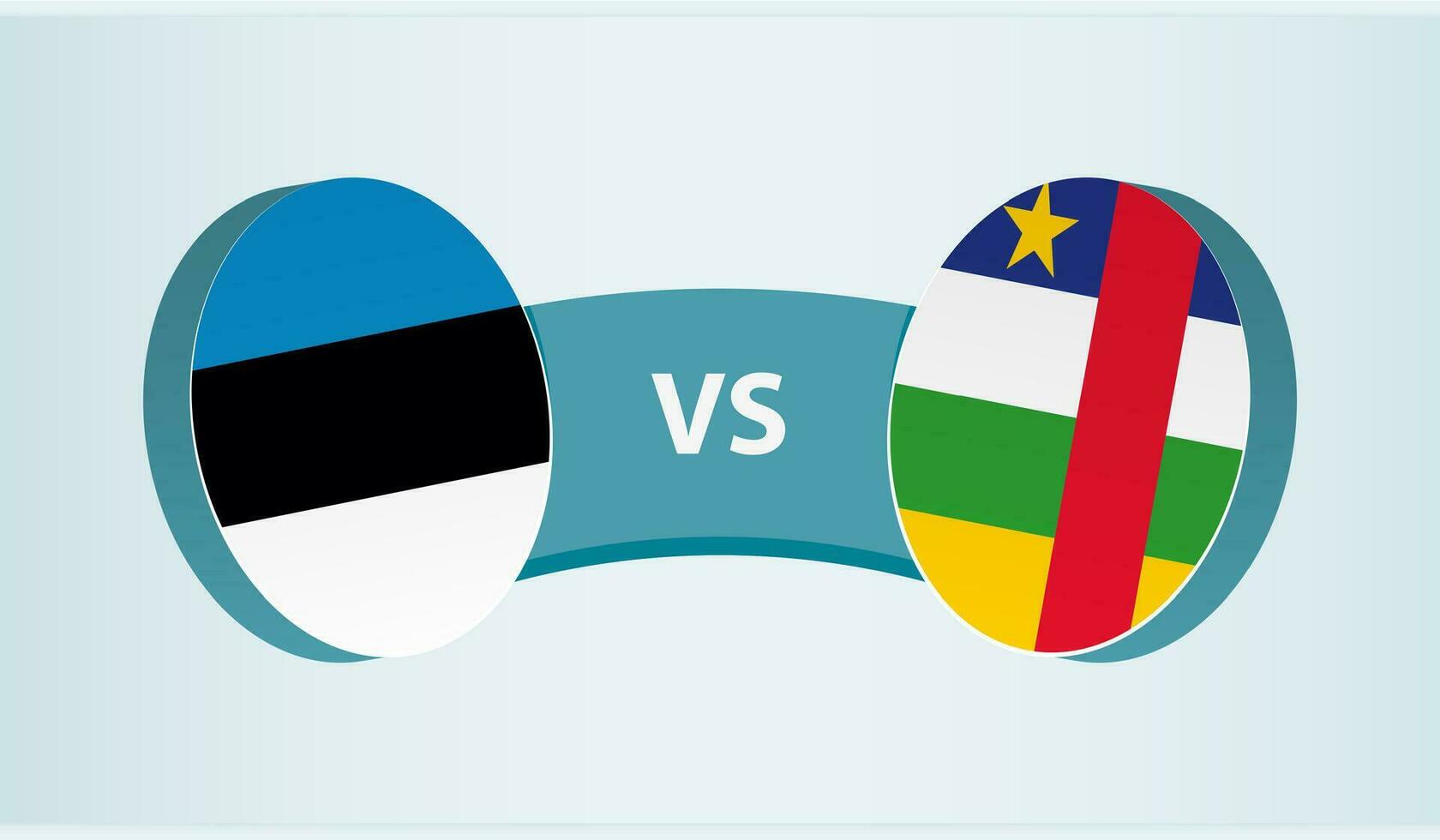 Estonia versus central africano república, equipo Deportes competencia concepto. vector
