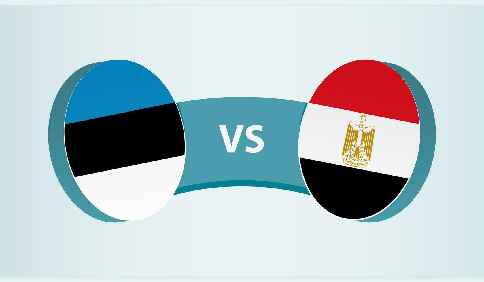Estonia versus Egipto, equipo Deportes competencia concepto. vector
