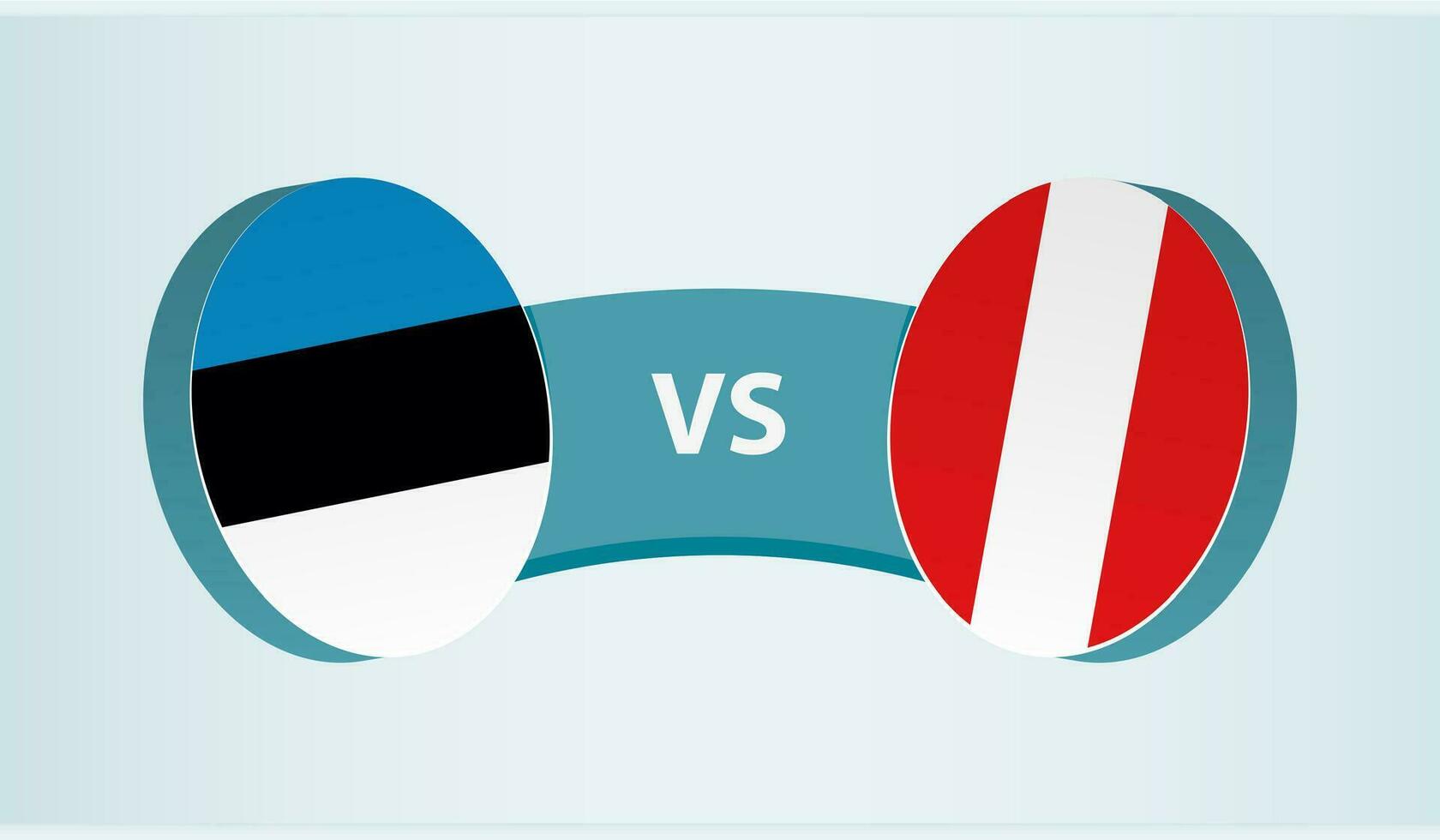 Estonia versus Perú, equipo Deportes competencia concepto. vector