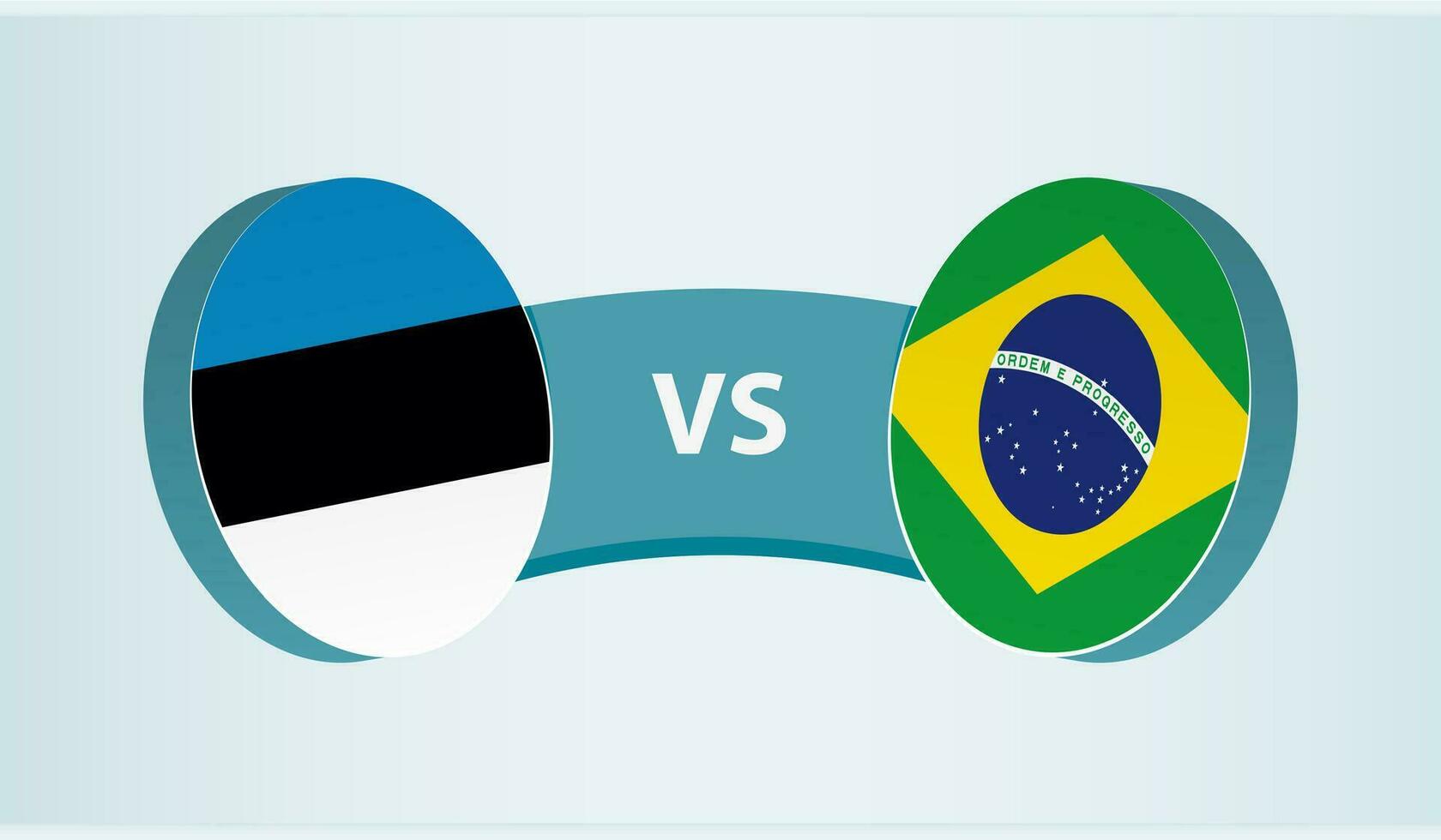 Estonia versus Brasil, equipo Deportes competencia concepto. vector