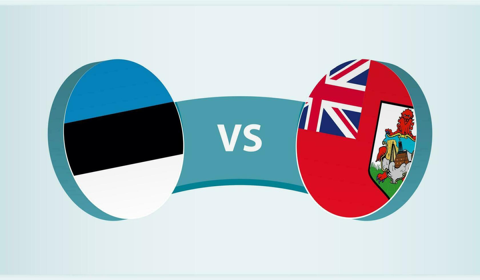 Estonia versus islas Bermudas, equipo Deportes competencia concepto. vector