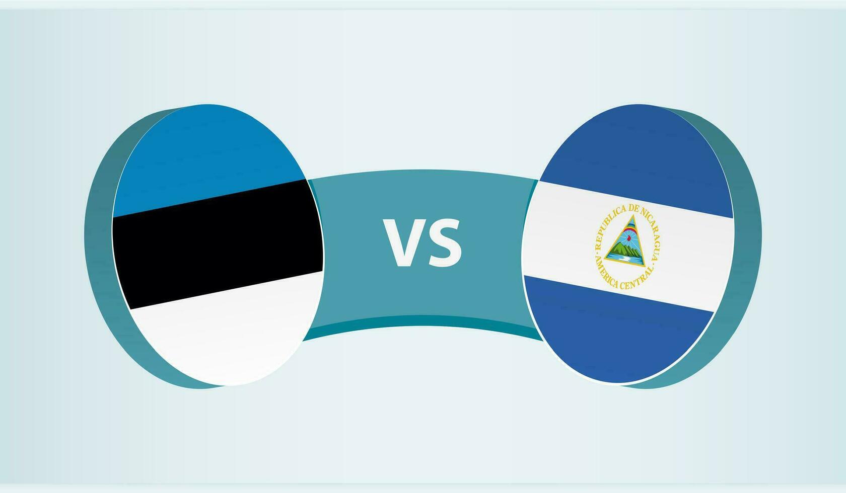 Estonia versus Nicaragua, equipo Deportes competencia concepto. vector