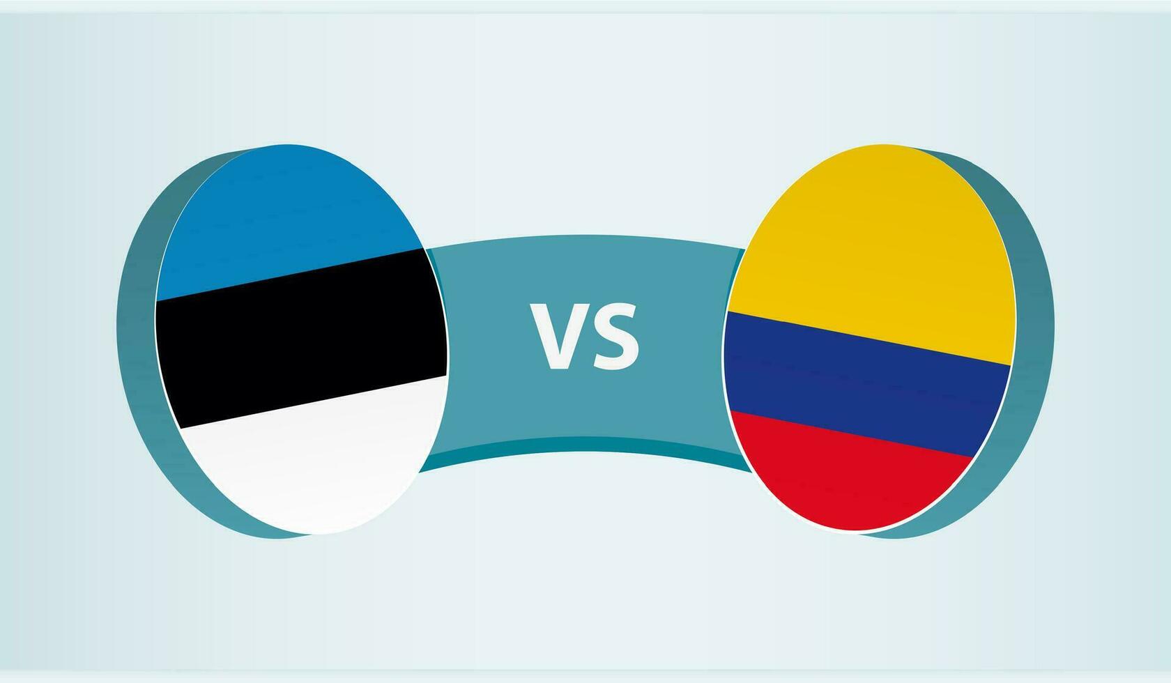 Estonia versus Colombia, team sports competition concept. vector