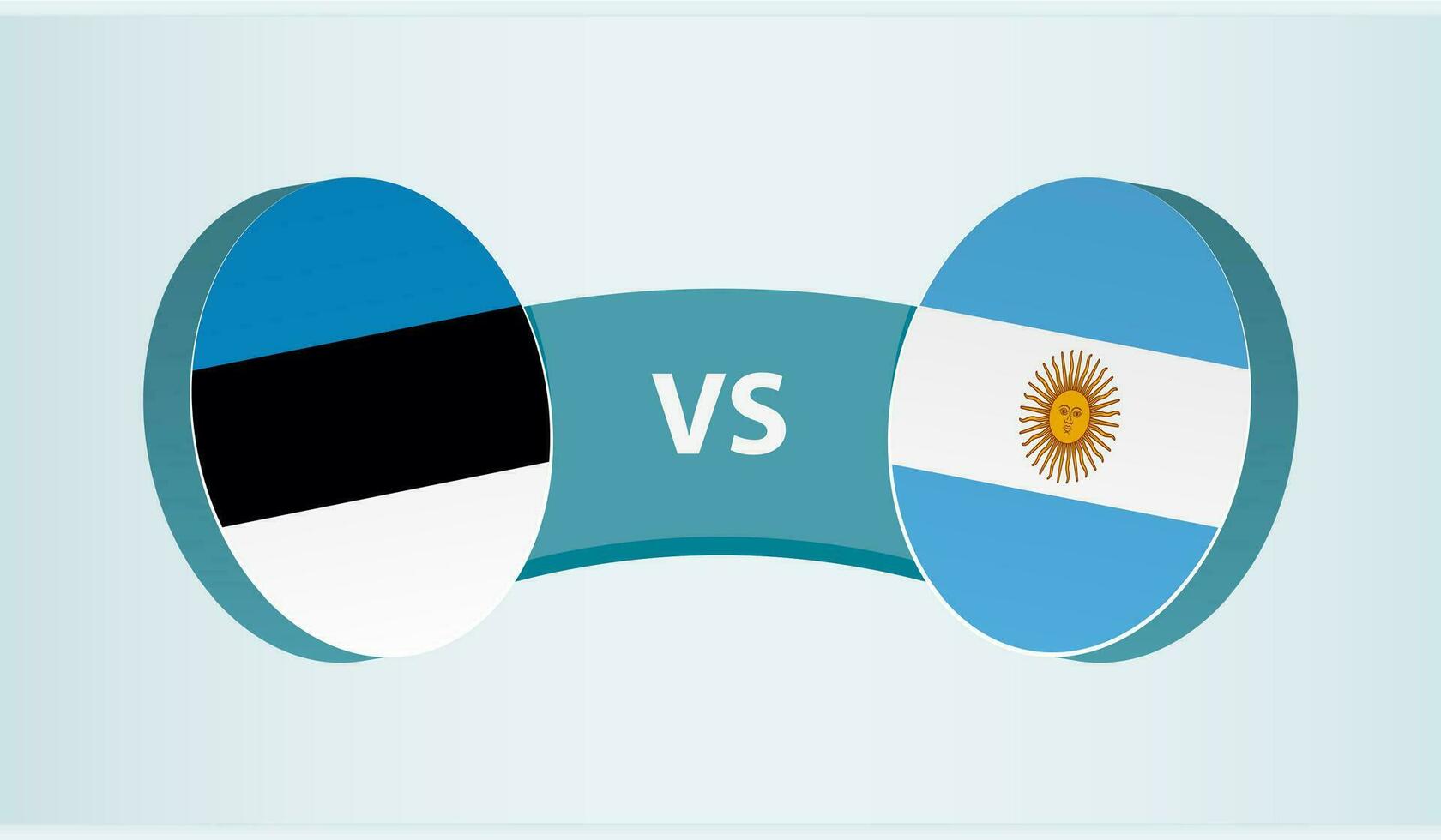 Estonia versus argentina, equipo Deportes competencia concepto. vector