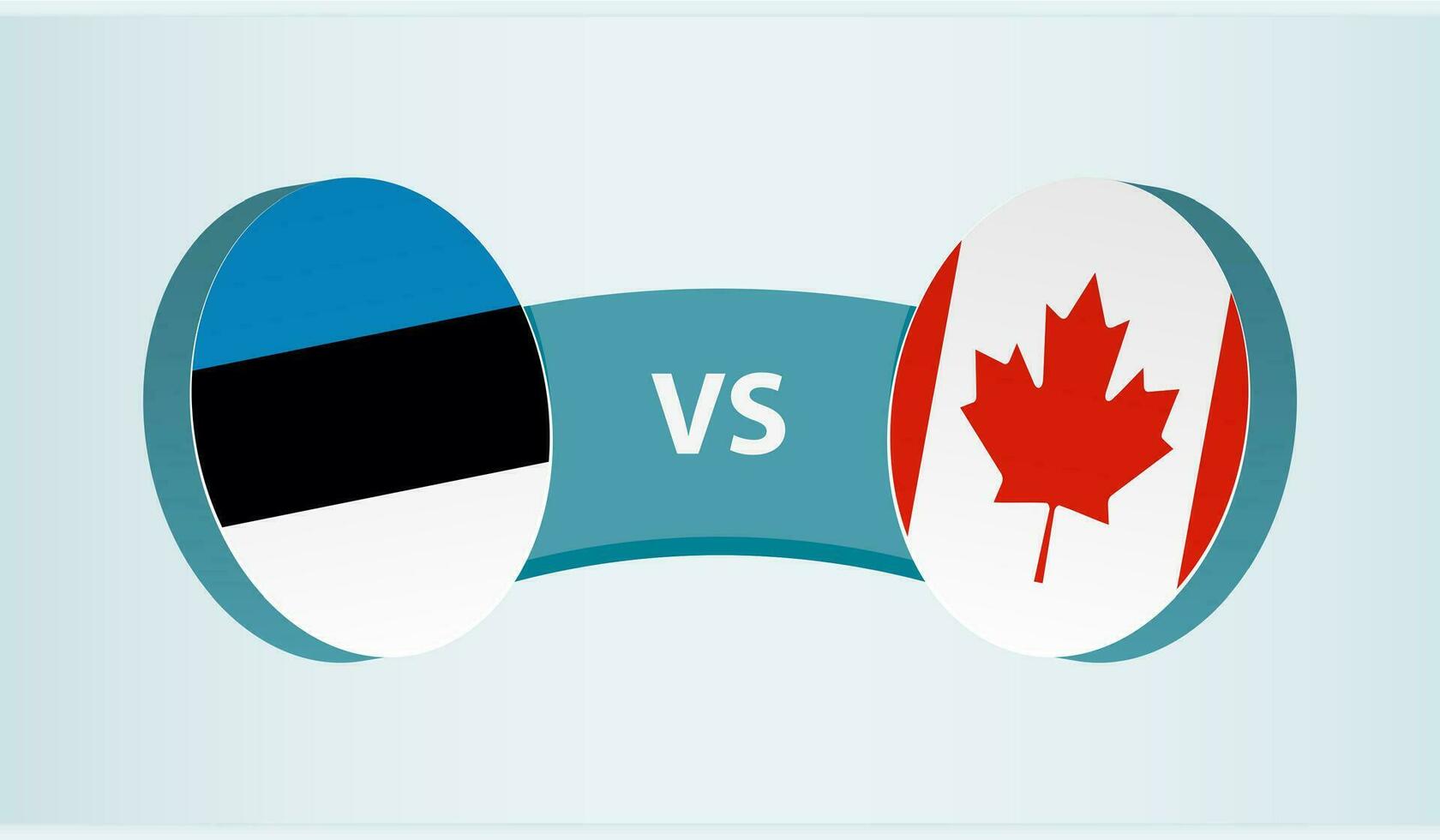Estonia versus Canadá, equipo Deportes competencia concepto. vector