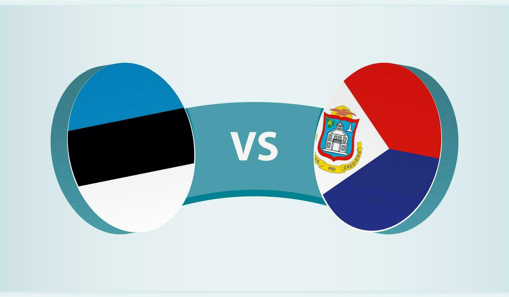 Estonia versus sint Marten, equipo Deportes competencia concepto. vector
