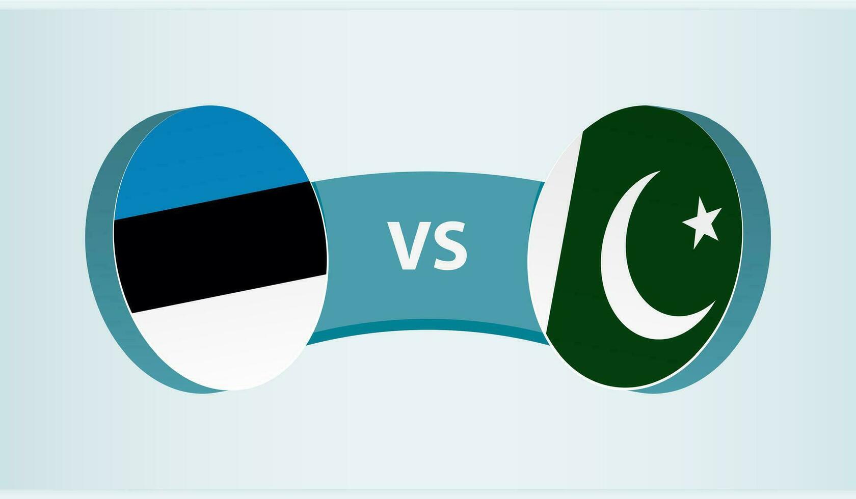 Estonia versus Pakistán, equipo Deportes competencia concepto. vector